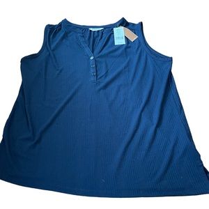 NWT • Denver Hayes Navy Ribbed Tank Top
